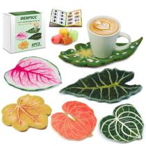 Kit de feltragem com agulhas OEHPICC Plant Leaf Porta-copos com lã e ferramentas