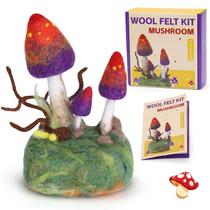 Kit de Feltragem com Agulhas Yizzvb Mushroom para Iniciantes Kit de Feltragem com Agulhas Yizzvb Mushroom para Iniciantes