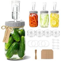 Kit de Fermentação IceFun com 4 Potes de 950 ml com Tampas e Pesos Kit de Fermentação IceFun com 4 Potes de 950 ml com Tampas e Pesos