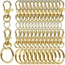 Kit de Ferragens para Joias LEOBRO com 60 Peças - Ganchos e Argolas Douradas para Chaveiro Kit de Ferragens para Joias LEOBRO com 60 Peças - Ganchos e Argolas Douradas para Chaveiro