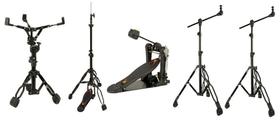Kit de Ferragens RMV Hard Tech com 2 Estantes Girafas, Pedal, Máquina Chimbal e Estante de Caixa