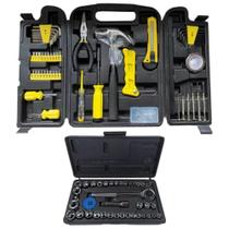 Kit De Ferramentas 200 Pcs C/Soquetes E Chaves +40 Peças Kit De Ferramentas 200 Pcs C/Soquetes E Chaves +40 Peças