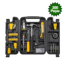 Kit de Ferramentas 200 Peças com Maleta Resistente Aço Inoxidável
