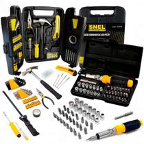 Kit de Ferramentas 200 Peças Snel Maleta Completa Jogo de Chave Catraca 41pçs Brinde