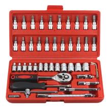 Kit De Ferramentas 46 Peças Jogo De Soquetes Chave Catraca R