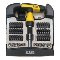Kit De Ferramentas 48 Peças - Bits, Soquetes E Chaves - B-Tek