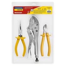 Kit De Ferramentas Com Alicate De Pressão 10" Alicate Corte Diagonal 6" E Alicate Bico Me Kit De Ferramentas Com Alicate De Pressão 10" Alicate Corte Diagonal 6" E Alicate Bico Me