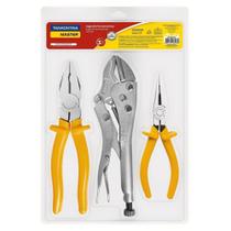 Kit De Ferramentas Com Alicate De Pressão 10" Alicate Universal 8" E Alicate Bico Meia Ca Kit De Ferramentas Com Alicate De Pressão 10" Alicate Universal 8" E Alicate Bico Meia Ca
