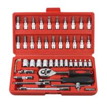 Kit de Ferramentas com Chave Catraca Soquete Reversível 46 Peças