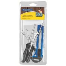 Kit De Ferramentas Com Chaves De Fenda Estilete E Chaves Fixas Para Uso Doméstico 5 Peças Kit De Ferramentas Com Chaves De Fenda Estilete E Chaves Fixas Para Uso Doméstico 5 Peças