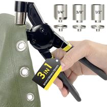 Kit de ferramentas com ilhós HAPDEN, furador de 3 furos com 600 peças de ilhós