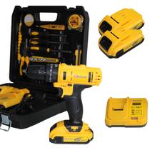 Kit de Ferramentas com Parafusadeira 25V e 2 Baterias Completo com Maleta Profissional