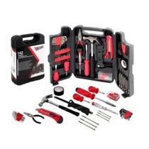 Kit De Ferramentas Completo 142 Peças Com Maleta Chaves, Martelo, Soquetes E Acessórios Multiuso Kit De Ferramentas Completo 142 Peças Com Maleta Chaves, Martelo, Soquetes E Acessórios Multiuso