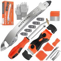 Kit de ferramentas de calafetagem Matework em aço inoxidável com luvas e raspador