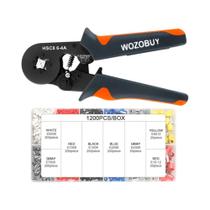 Kit De Ferramentas De Crimpagem De Terminais Hexagonais Com Catraca 23-7AWG 0.25-10mm² Com Luvas De