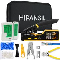 Kit de Ferramentas de Crimpagem HIPANSIL para Ethernet RJ45 Cat5 Cat6 Pass-Through