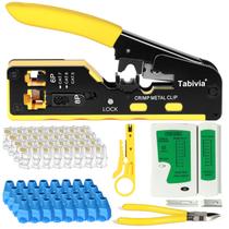 Kit de ferramentas de crimpagem Tabivia Pass Through RJ45 para Ethernet Cat6