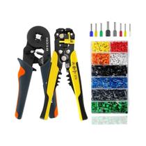 Kit De Ferramentas De Desencapador E Crimpador De Fios Hexagonal Autoajustável Com Terminais De Fios