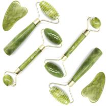 Kit de ferramentas de massagem TIHOOD 6PCS Jade Roller Facial com raspagem