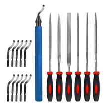 Kit de ferramentas de rebarbação VASTOOLS Alça de metal de 6-1/2 polegadas com 6 limas de agulha