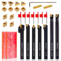 Kit de ferramentas de torneamento de torno indexável CHAWNIAO 21 unidades de haste de 10 mm