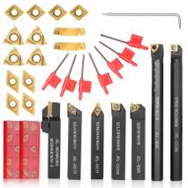Kit de ferramentas de torneamento de torno Joogto Indexable 21 unidades com insertos de suporte