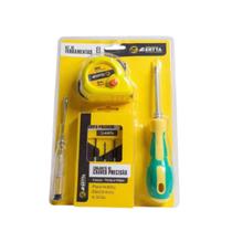 Kit de ferramentas em metal 8 peças trena chaves precisão