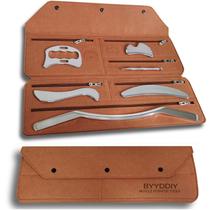 Kit de Ferramentas Gua Sha Raspador Muscular BYYDDIY 6 em 1 em Aço Inoxidável