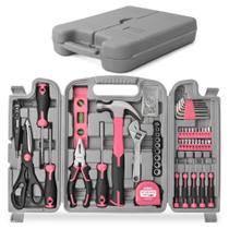 Kit de ferramentas Hi-Spec 54 peças rosa para mulheres com estojo e acessórios