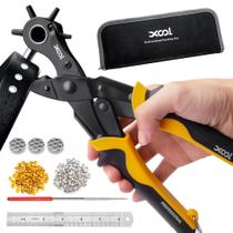 Kit de ferramentas Hole Punch Eyelet XOOL 2 em 1 de couro com 200 ilhós