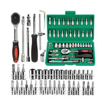 Kit De Ferramentas Mecânicas Para Família Com 46 Peças, Conjunto De Reparação Automotiva Com Kit De Ferramentas Mecânicas Para Família Com 46 Peças, Conjunto De Reparação Automotiva Com