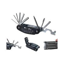 Kit De Ferramentas Multifuncional Para Reparação De Bicicletas 16 Em 1 Com Chave De Fenda, Alavancas