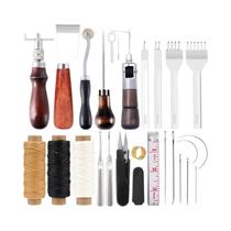 Kit de Ferramentas para Artesanato em Couro - Conjunto de Reparo e Costura Manual com Perfurador