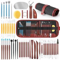 Kit de Ferramentas para Cerâmica Thyrflen 48 Peças Conjunto de Escultura em Argila
