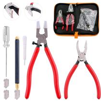 Kit de ferramentas para cortar vidro Swpeet Breaker Grozer Pliers 9 unidades