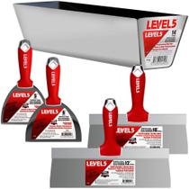 Kit de ferramentas para drywall LEVEL5, lâminas de aço inoxidável de 5-12 polegadas