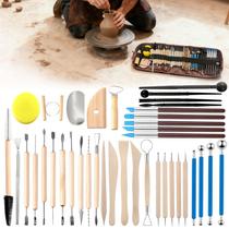 Kit de Ferramentas para Esculpir Argila Pottery Clay Queenme 39 Peças Kit de Ferramentas para Esculpir Argila Pottery Clay Queenme 39 Peças