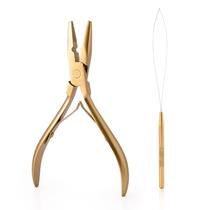 Kit de ferramentas para extensão de cabelo Gomake: alicate, gancho, agulha e anéis