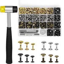 Kit De Ferramentas Para Fixação De Rebites De Couro Com Martelo Tubular De Borracha De Ponta Dupla