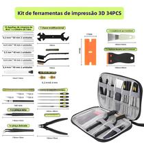 Kit De Ferramentas Para Impressora 3D Com 34 Peças: Limpeza De Bicos, Removedores, Escovas, Cortador