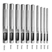 Kit De Ferramentas Para Perfuração De Couro Com 10 Peças, Cortador De Furos Redondos De Aço De Kit De Ferramentas Para Perfuração De Couro Com 10 Peças, Cortador De Furos Redondos De Aço De