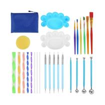 Kit De Ferramentas Para Pintura Em Pedra Mandala, Caneta Artística, Estêncil, Desenho, Estilete,