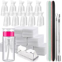 Kit de ferramentas para remover gel de esmalte FANDAMEI 100mL com 10 clipes