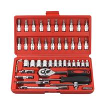 Kit De Ferramentas Para Reparo De Carros E Bicicletas Com 46 Peças, Chave De Torque, Chave De Boca, Kit De Ferramentas Para Reparo De Carros E Bicicletas Com 46 Peças, Chave De Torque, Chave De Boca,