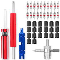 Kit de ferramentas para válvula de pneu Suaika com 44 peças e extrator de núcleo Kit de ferramentas para válvula de pneu Suaika com 44 peças e extrator de núcleo