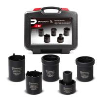Kit de ferramentas Powerbuilt Spindle Nut Socket, 5 peças com estojo de armazenamento Kit de ferramentas Powerbuilt Spindle Nut Socket, 5 peças com estojo de armazenamento