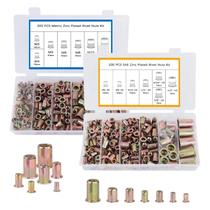 Kit de ferramentas Rivet Nut EilxMag com 400 unidades SAE e Porcas de Rebite Métricas