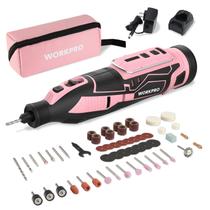 Kit de ferramentas rotativas WORKPRO Pink 12V sem fio de 5 velocidades 114 Acc