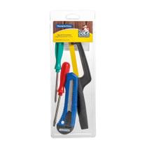 Kit de Ferramentas Tramontina 4 Peças Mini Arco/Estilete/2 Chaves Fenda/Philips Kit de Ferramentas Tramontina 4 Peças Mini Arco/Estilete/2 Chaves Fenda/Philips