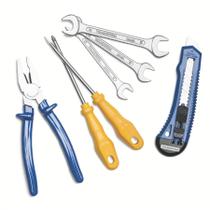 Kit de Ferramentas Tramontina com Alicate Estilete Chaves de Fenda e Chaves Fixas 7 peças